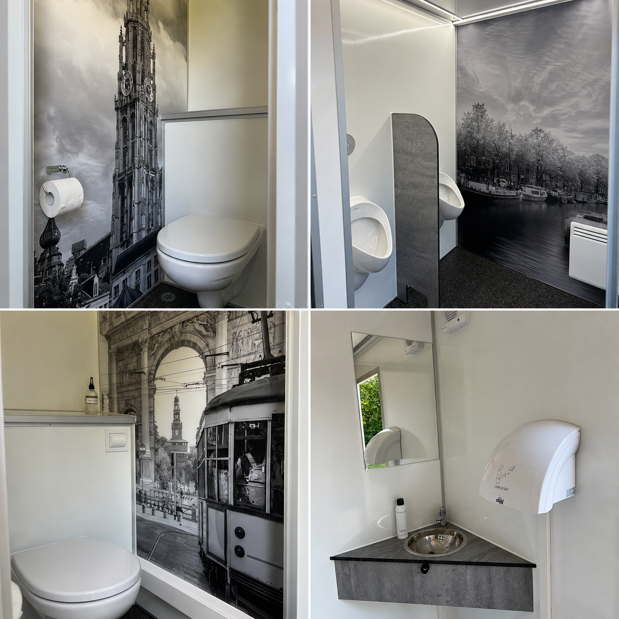 Interieur van de toiletwagens en toilet-douche unit van DOS Duurzaam